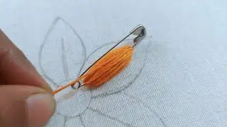 Amazing flower design with safety pins|latest hand embroidery design