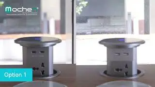 Customized silver hidden desk pop up outlet plug touch lifting pop up socket for Office countertop