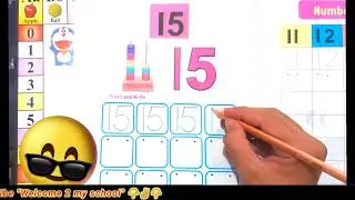 Trace and colour 15| write and read number Fifteen 15 |123 learning for kids | 1-15 | #abcsong #kids