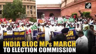 INDIA Bloc MPs march towards Election Commission Office from Parliament over 'vote chori' row