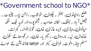 School Privatisation list | District Mianwali | New job for Teachers|Ghazali education NGO| #private