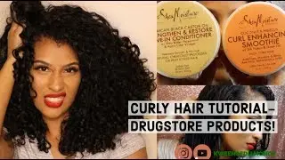 CURLY HAIR ROUTINE l Using Drug Store Products