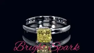 Кольцо с желтым камнем муассанитом принцесса 1 карат Novo от Bright Spark