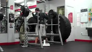 Box Squats with Chains (515 x 5)