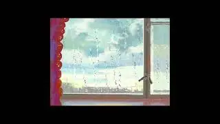 Rain drops on window - digital painting process #shorts