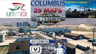 ATS 1.46 MAP COMBO ADD.. ATMX V 5.0/ FERRY TEXAS-CARRIBEAN V 1.0/ PROJECT TEXAS V.3.0 ETC... 25 MAPS