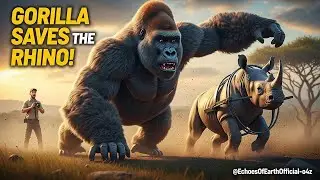A Gorilla&rsquo;s Brave Attempt to Save a Baby Rhino from a Deadly Trap #WildlifeRescue #AnimalHeroes