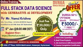 FULL STACK DATA SCIENCE with GENERATIVE AI DEVELOPMENT Online Training @ DURGASOFT