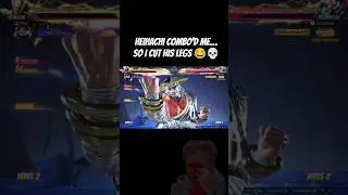 Heihachi was cooking a full Mishima combo. I survived with LUCK Then Yoshi chopped his legs like