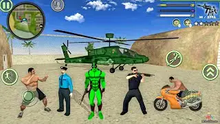 Green Deadpool Rope Hero Vice Town Crime Simulator #6 - Fun at NY City - Android Gameplay