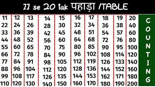 table 11 se 20 tak hindi me | पहाड़ा 11 से 20 तक हिंदी में | multiplication table |