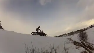 Alberta prairie group snowmobile ride