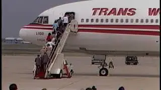 Cuts of the Ceremony for return of TWA Flight 847 hostages on July 2, 1985