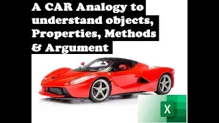 002.A CAR Analogy to understand key VBA concepts: Object, Property, Method & Argument (beginner lev)