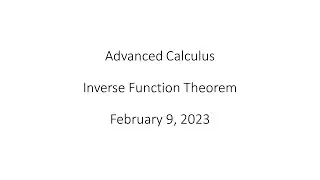 Advanced Calculus - Inverse Function Theorem