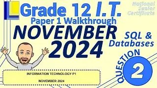 Information Technology | Grade 12 | Paper 1 November 2024 | Question 2 -SQL & Databases