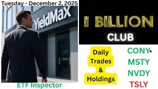 Клуб YieldMax $Billion: сделки и активы CONY, MSTY, NVDY и TSLY во вторник, 02.12.25