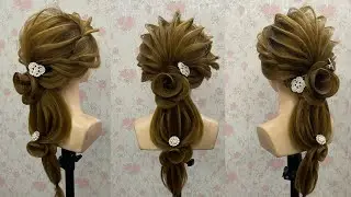 Creative Russian look hairstyle for gown | Open hairstyle for girls