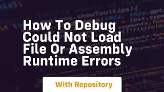 how to debug could not load file or assembly runtime errors