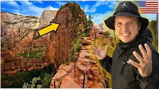 FIZ O TRILHO MAIS PERIGOSO DOS ESTADOS UNIDOS!🇺🇸 ANGELS LANDING - ZION NATIONAL PARK