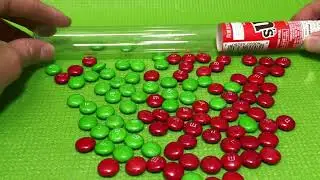 M&M'S Holiday Milk Chocolate Christmas Candy Cane Tube ASMR