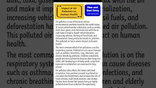 Impact of Air Pollution on Human Health Essay | Air Pollution: A Silent Killer