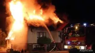 Pożar domku jednorodzinnego w Pile