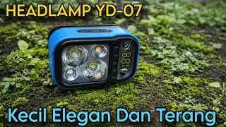 Headlamp mini warna biru yang elegan dan terang benderang Bersensor