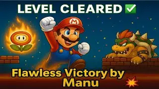 🚀Super Mario Manu BEATS the HARDEST Level🏆No Death Run/super Mario/super Mario game/super Mario manu