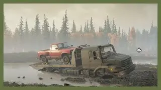 Drowned Truck Rescue  - SnowRunner - Gameplay