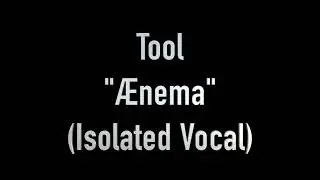 &AElig;nema (Isolated Vocal Only Acapella) by Tool ft. Maynard James Keenan - Alternative/Progressive/Rock