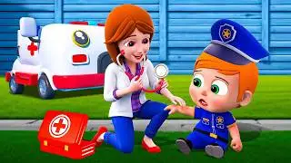 Police Officer Got a Boo Boo! | Police Cartoon + More Nursery Rhymes & Kids Songs | PIB World