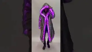 Men's Burning Man Music Festival Party LED Fake Fur Coat