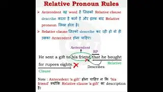Antecedent | Antecedent क्या होता है | Relative pronoun | English Wallah