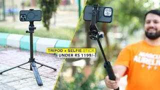 Budget Tripod + Selfie Stick With Bluetooth Remote Under Rs.1200/-