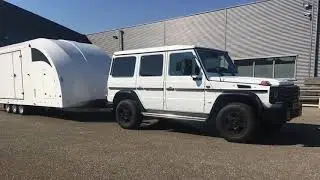 Onze Ferrari F355 op transport van Kroymans naar Thornhedge: 16 mei 2018