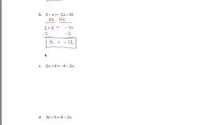 Solving Linear Equations Quiz