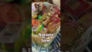 Another slowstitch notions bowl #reuse #fabricscraps  #shorts #sewing #handsew