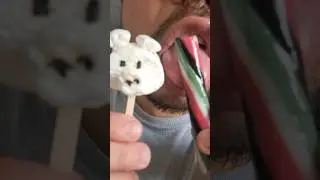 Pig Marshmallow Pop & Water Melon Candy Cane eating sounds mukbang #youtubeshorts #shorts