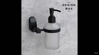 Matte Black Wall Mounted Soap Dispenser Holder Space-Saving Bathroom, Kitchen Organization Solution