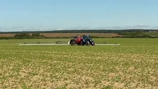 Postrekovanie repky🚜🚜🚜 Repce permetez&eacute;se , NH T 7.270 + HORSCH LEEB 6 LT , 6000 l/ 36m