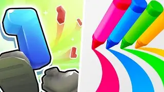 Crazy Number Run 3D vs Crayon Rush 3D - Max Level Gameplay (Part 1) 123456789