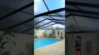 Super clean. nudy pool cage.#pressurewashing #satisfying $#clean