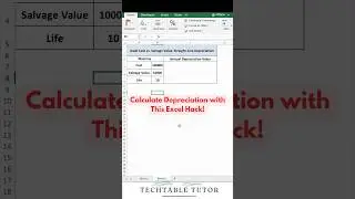 How to Calculate Depreciation with Excel&rsquo;s SLN Function ‼️ #excel #excelshorts #shorts