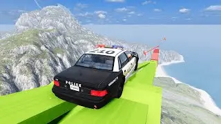 CRAZY🔥 Police Car VS Deadly Obstacle Courses 🔥 Realistic Car Crashes Game Simulator Beamng Drive