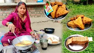 Bundeli, Indian Village Cooking || Bread Pakoda Recipe || Village Food || Village Life In India 