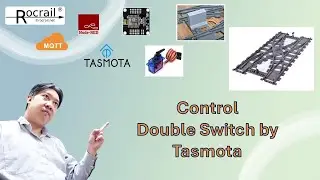 Rocrail control Double switch by use ESP8266 to servo motor by use Tasmota platform through MQTT