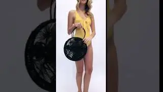 Woven Round Black Purse