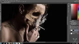 PHOTOSHOP TUTORIAL- HALF SKULL FACE(EASY)