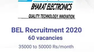 Btech jobs/job 2020/recruitment 2020/Bel/ bel recruitment 2020